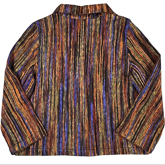 Habitat-Clothes To Live In, size large, retro boho jacket, rainbow yarn stripes - Picture 12 of 16